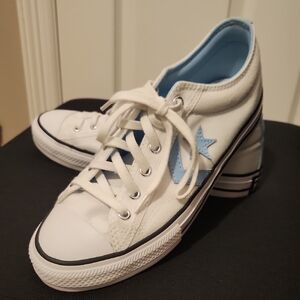 Converse White and Light Blue Star Sneakers